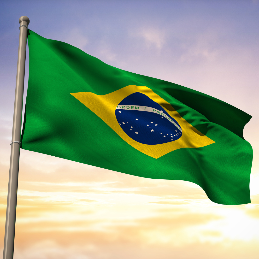 Flag of brazil, reflecting the importance of renewable energy in brazil as the market grows.