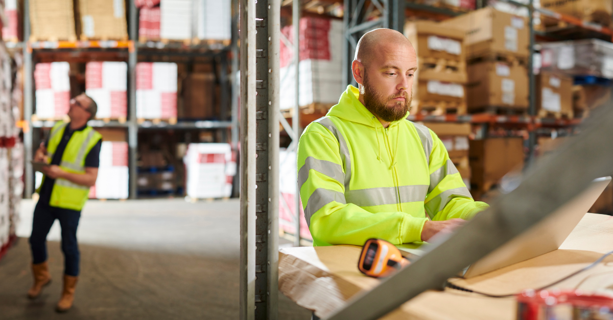 Join the Zeigo Activate Sustainability Marketplace as a Solutions Provider | Zeigo Sustainability Software An energy solution provider in warehouse and on computer providing services within sustainability marketplace.